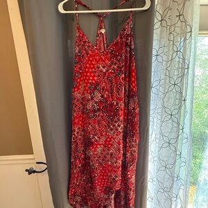 Maurices Red and White Sleeveless Sundress